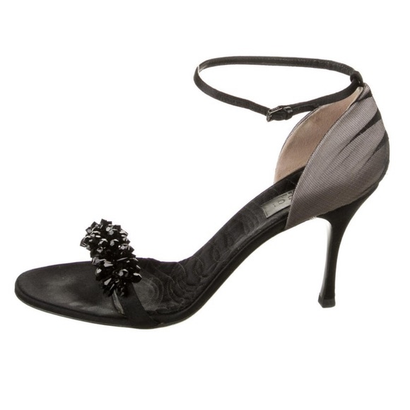 Gucci Shoes - Gucci Wrap Around Strap Black Heeled Sandals